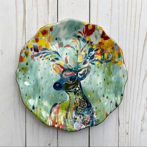 Anthropologie Starla Halfmann “Rampart” Deer Plate